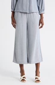 MAX STUDIO Tie Waist Crop Wide Leg Pants