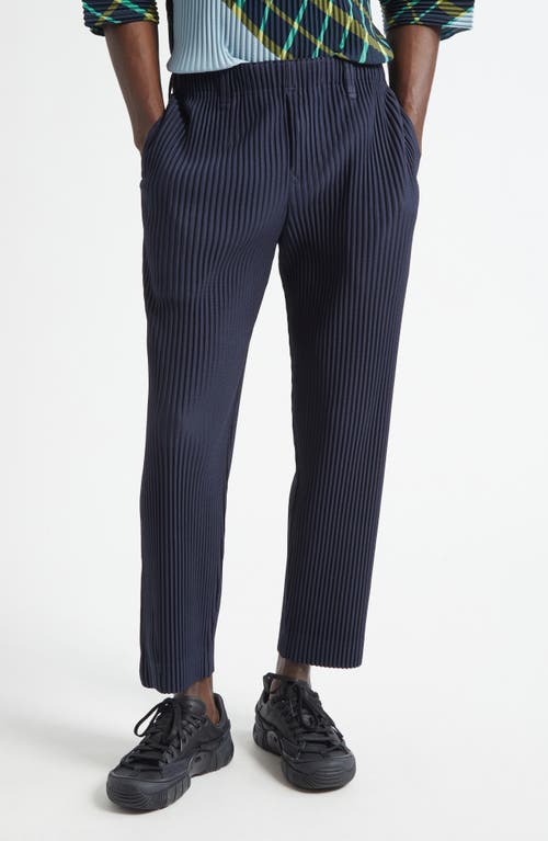 Homme Plissé Issey Miyake Basics Pleated Straight Leg Pants in Navy  product