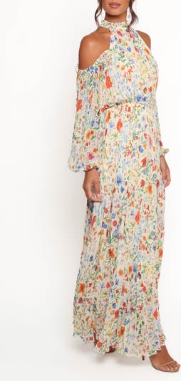 Hilary Floral Cold Shoulder Maxi Dress
