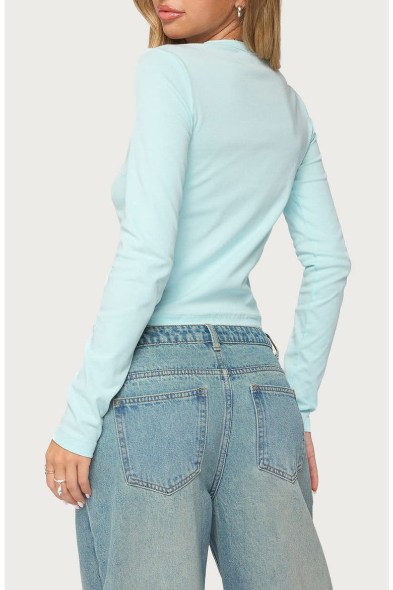 LA Cutie Rhinestone Long Sleeve T-Shirt, Alternate, color, LIGHT-BLUE