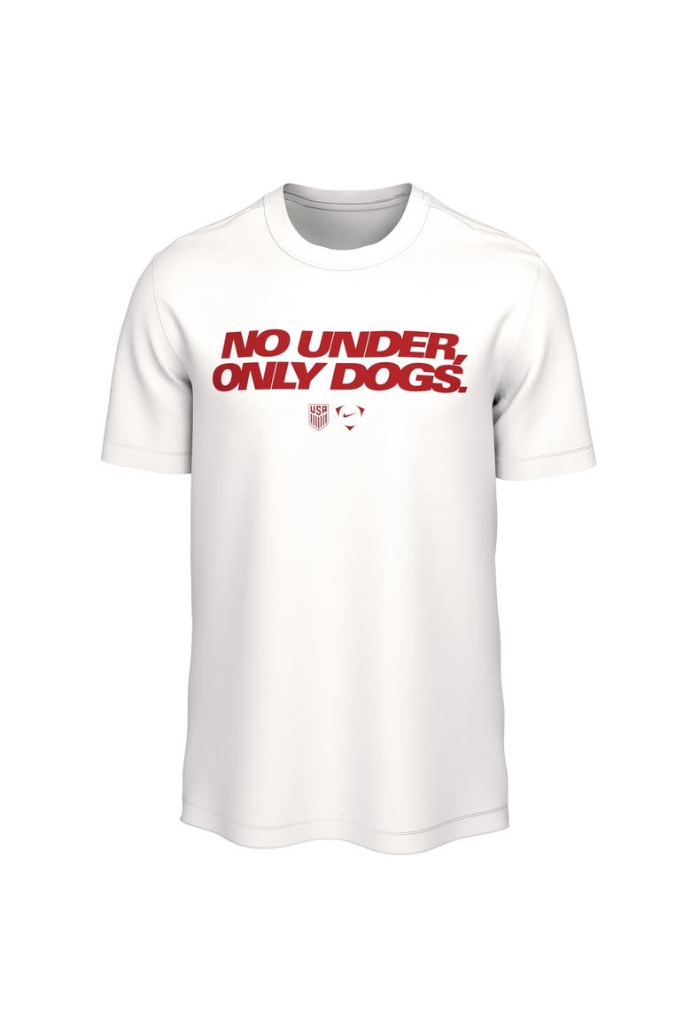 Men's Nike White USMNT No Under Only Dogs T-Shirt, Alternate, color, White