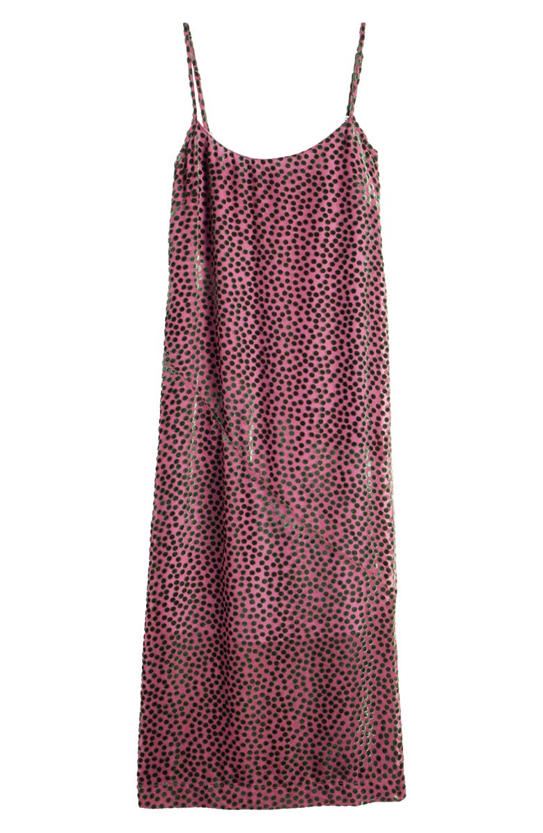 Dries Van Noten Dommino Burnout Polka Dot Slipdress, Alternate, color, Dark Pink