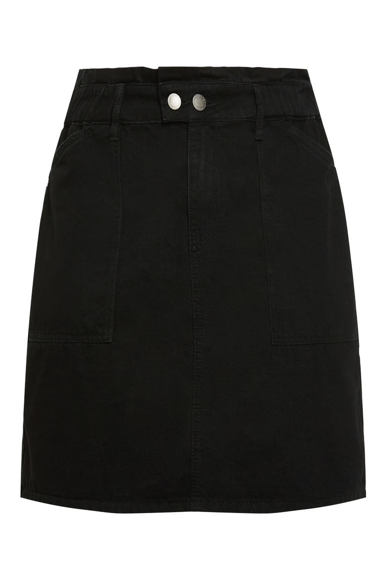 Cali Denim Miniskirt, Alternate, color, BLACK