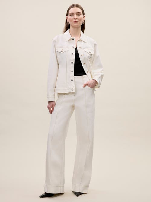 Rebecca Taylor Cora Denim Pants In Eggshell Wash
