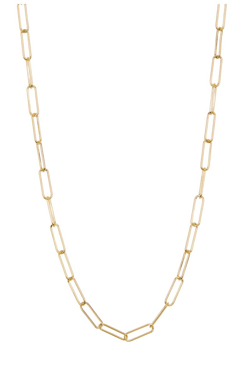Adornia Paper Clip Necklace, Main, color, Yellow