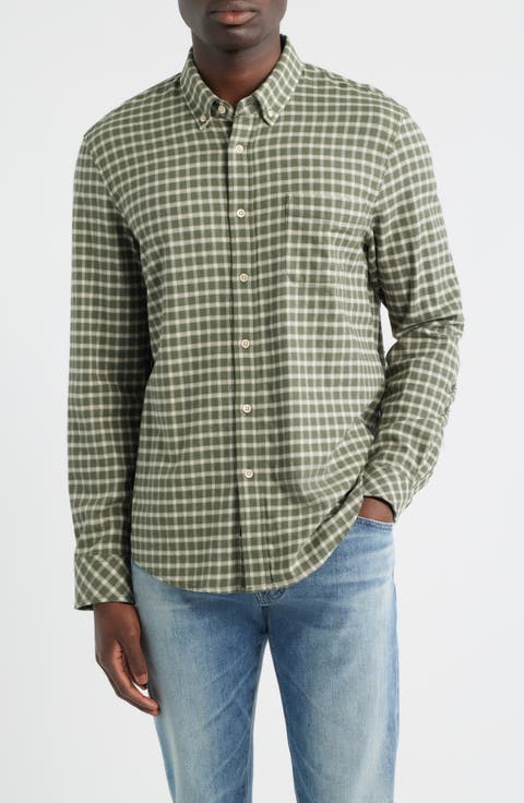 Vance Check Cotton Blend Button-Down Shirt