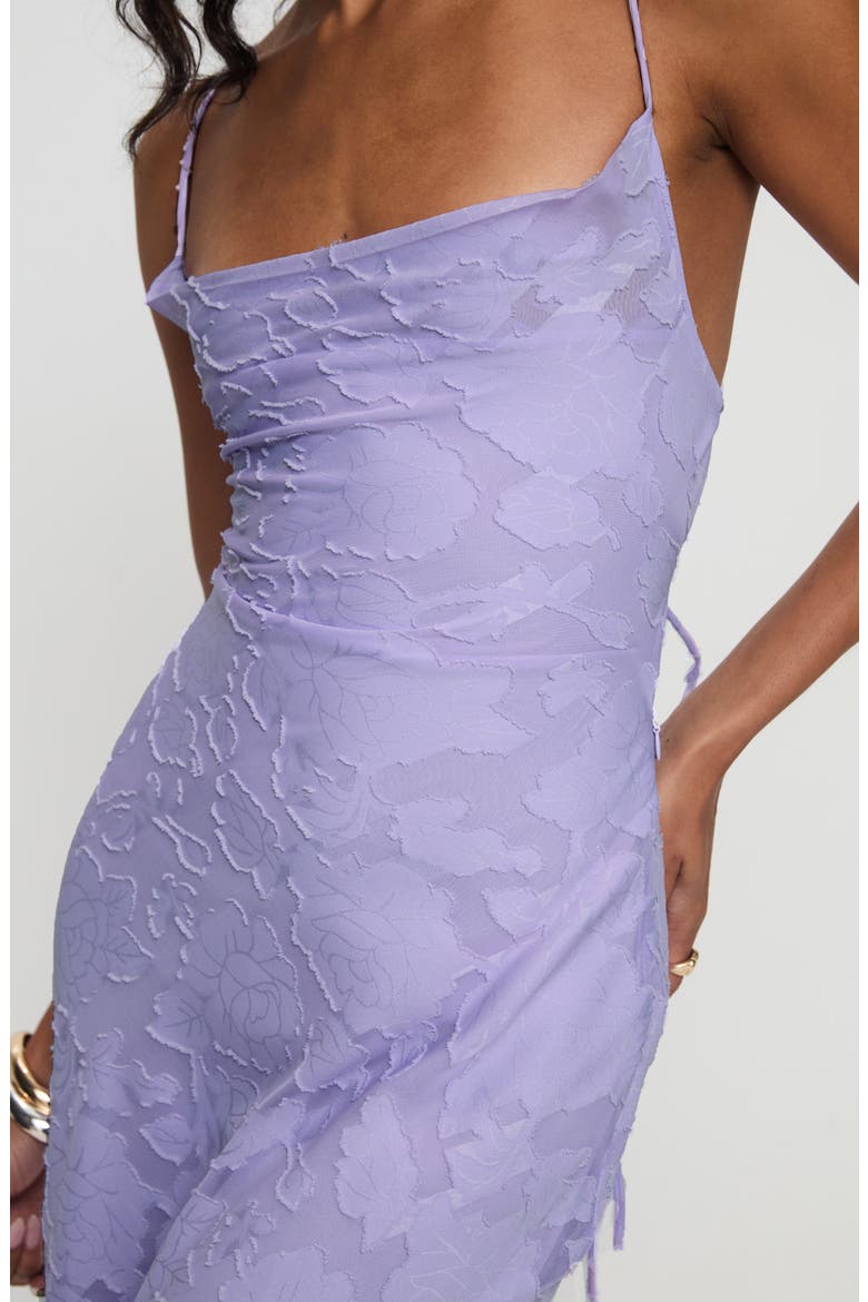 Celena Floral Burnout Maxi Dress, Alternate, color, LILAC BURNOUT