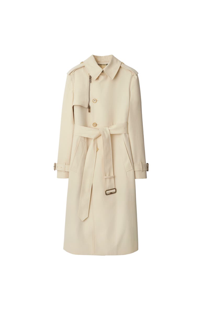 Burberry Long Cotton Blend Trench Coat, Alternate, color, 