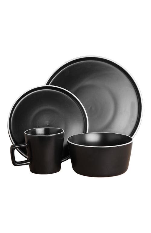 Stone Lain Allison Stoneware 32-piece Dinnerware Set In Black