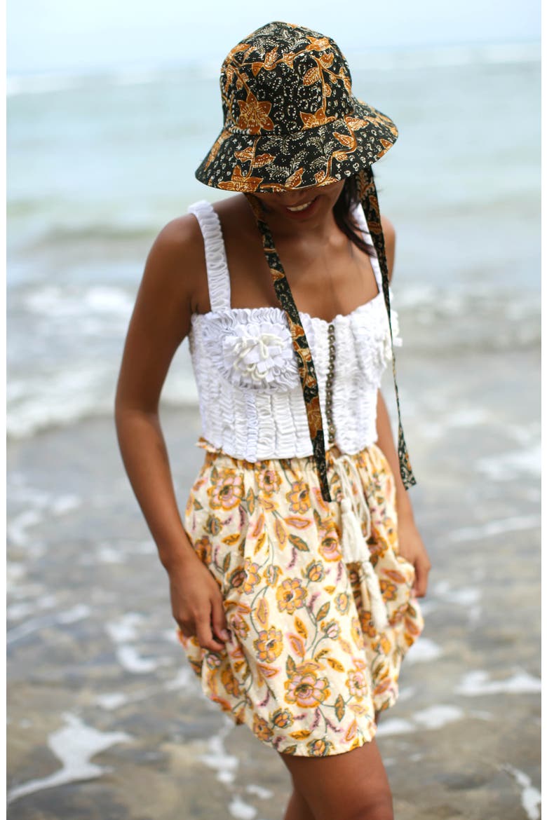 Sekar Floral Skort | High-Waisted Cotton Skirt Shorts, Alternate, color, Yellow
