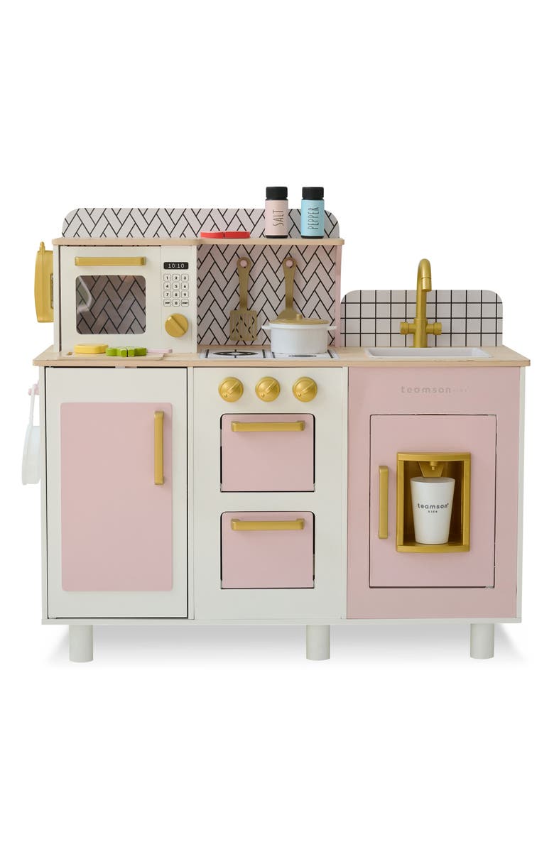Teamson Kids Little Chef Hampton Play Kitchen & Accessories, Main, color, Pink