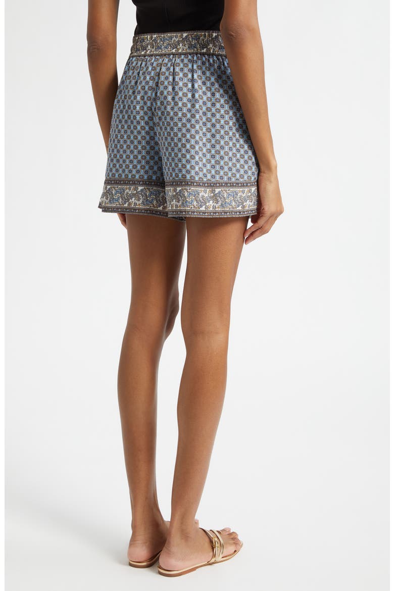 Vilvaldi Mixed Scarf Print Shorts, Alternate, color, BLUE JAY MULTI