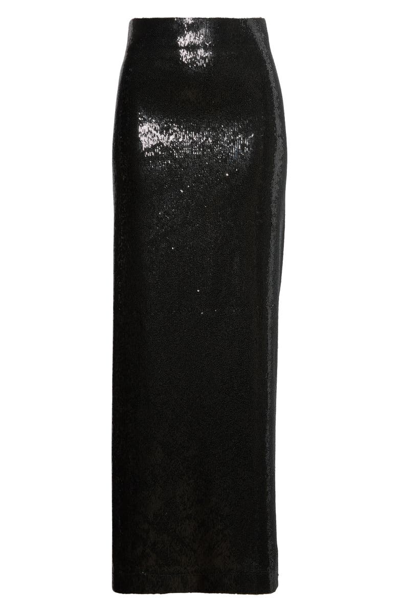 TOTEME Sequin Column Skirt, Alternate, color, Black