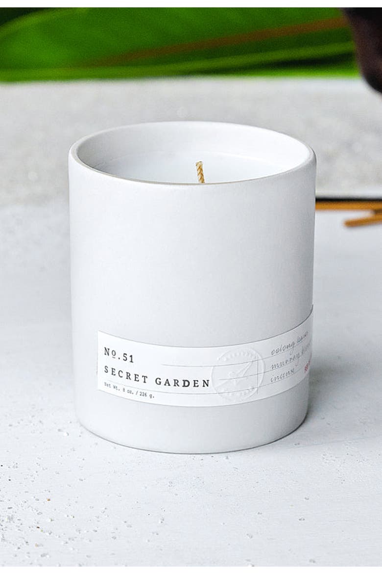 No. 51 Secret Garden Scented Candle, Alternate, color, White