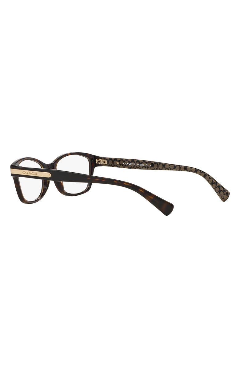 COACH 51mm Rectangular Optical Glasses, Alternate, color, Dark Tortoise