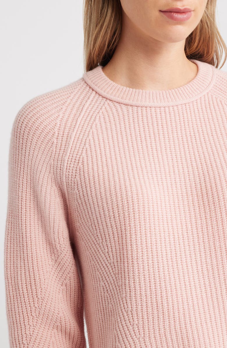 MARGARET O'LEARY Brittany Crewneck Cashmere Sweater, Alternate, color, Blush