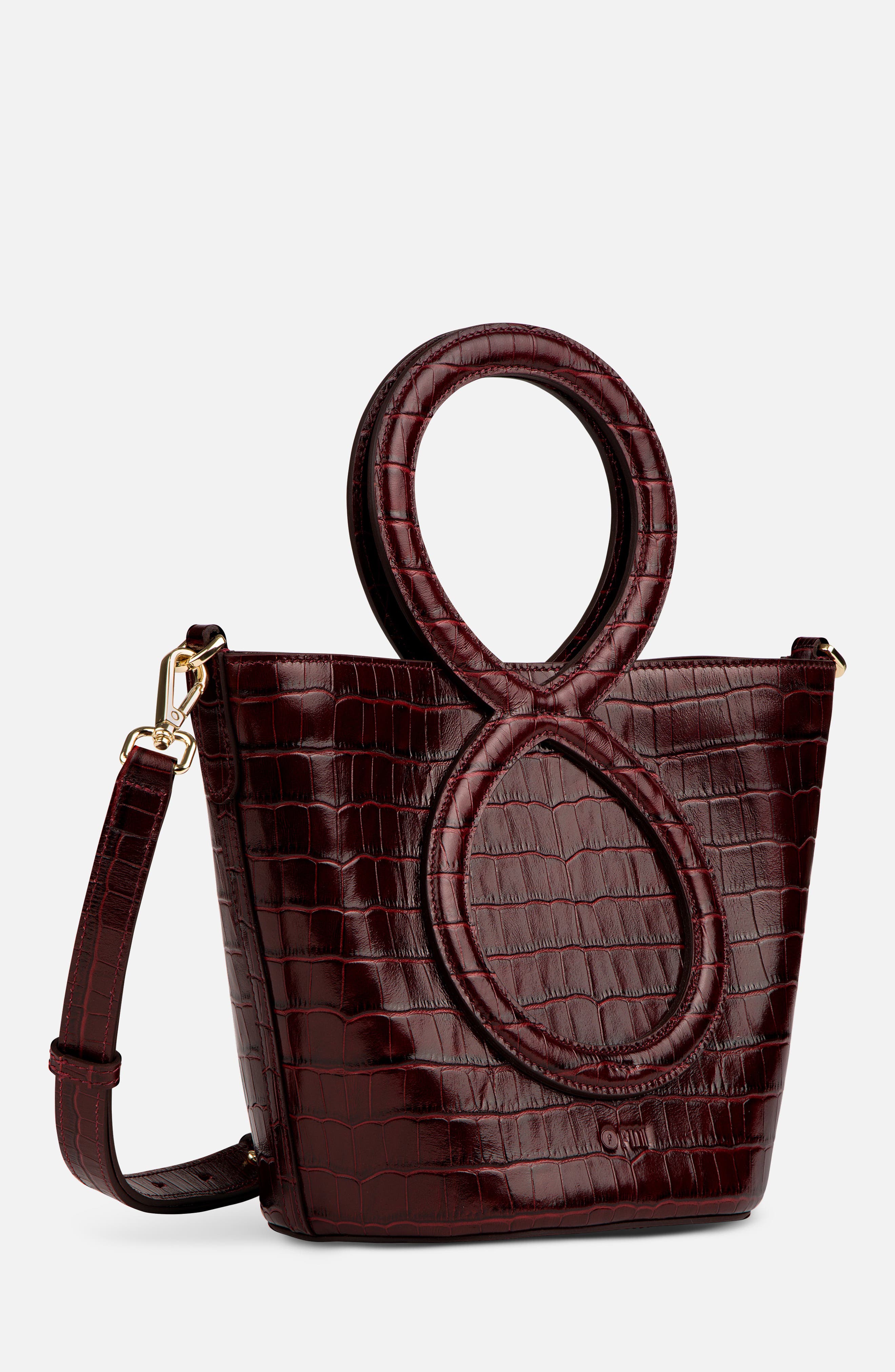 Infinity Bag - Burgundy Croc Embossed, Alternate, color, Burgundy