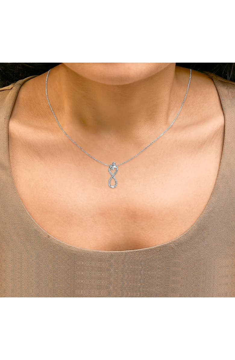 Haus of Brilliance Sterling Silver 1/4 Cttw Diamond Infinity Motif Pendant Necklace, Alternate, color, Silver