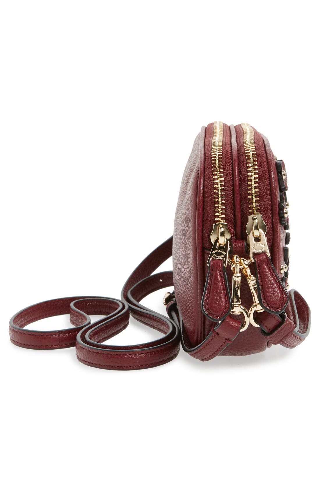 COACH Floral Studded Leather Crossbody Bag, Alternate, color, 