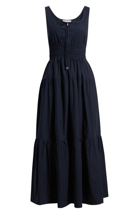 Cotton Poplin Tiered Maxi Sundress