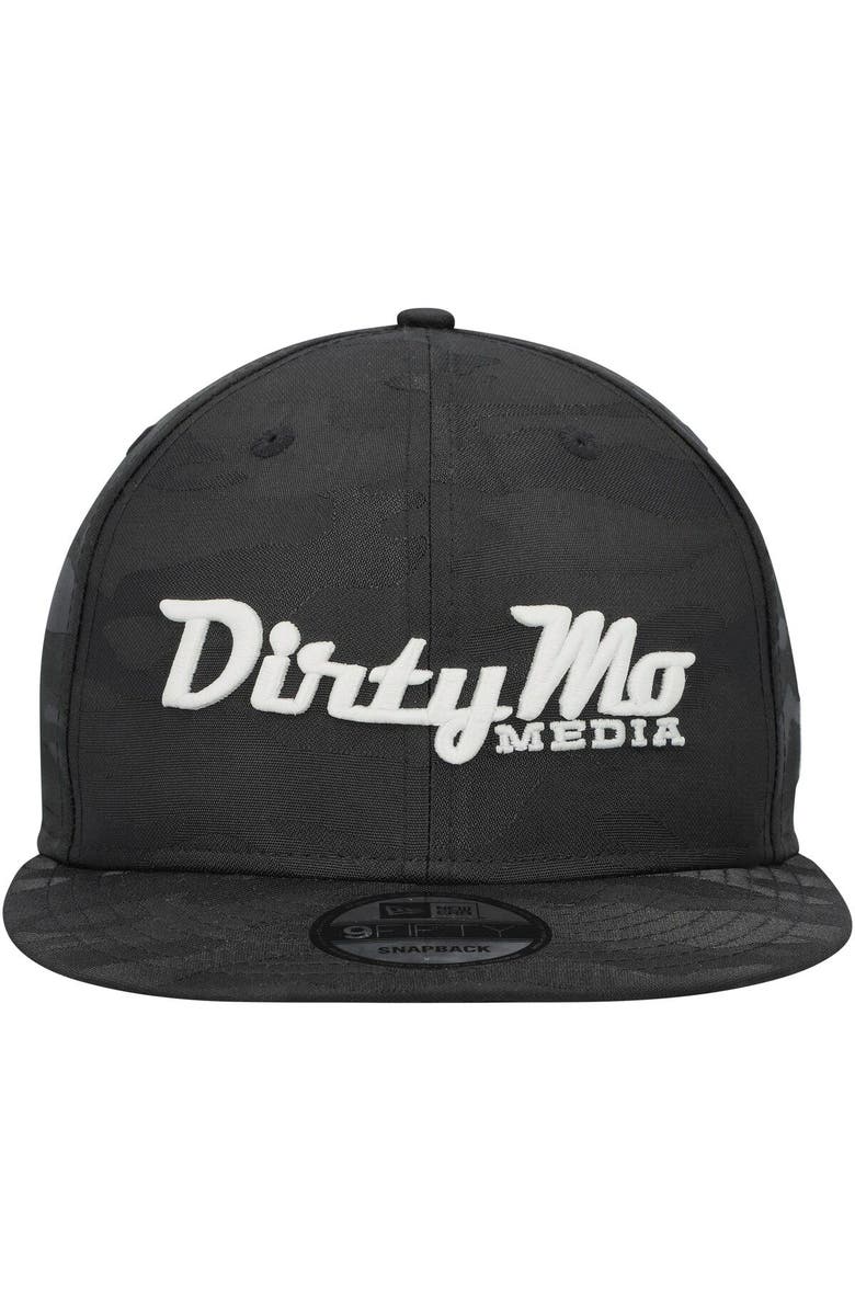 New Era Men's New Era Black/Camo Dirty Mo Media Tonal Trucker 9FIFTY Snapback Hat, Alternate, color,