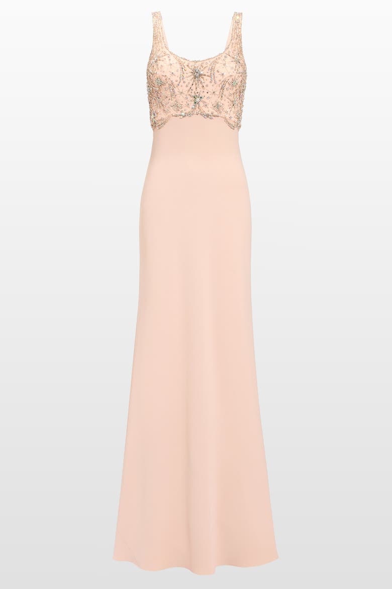 Reverie Embellished Maxi Dress, Main, color, Morganite