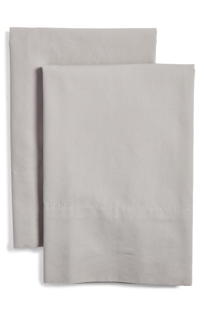 Nordstrom Organic Cotton Percale Pillowcases, Alternate, color, Grey Griffin