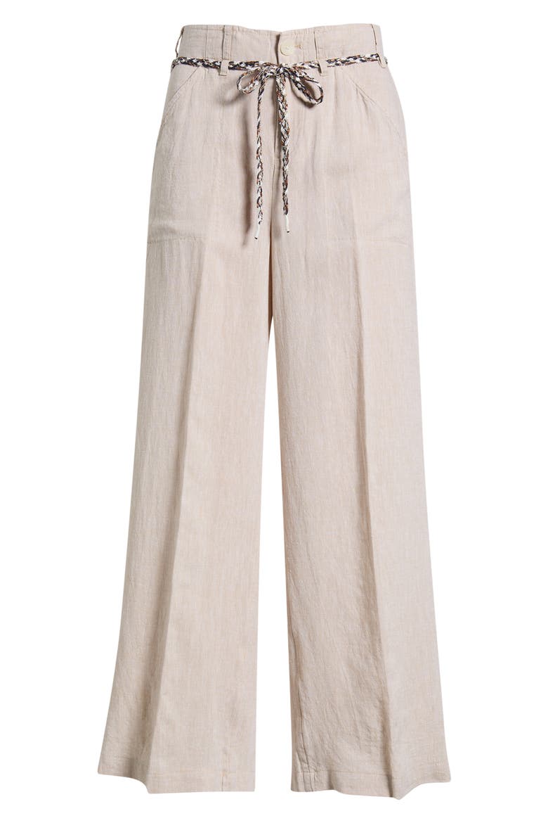 Eliot Linen Blend Ankle Wide Leg Pants, Alternate, color, NEUTRAL MIX