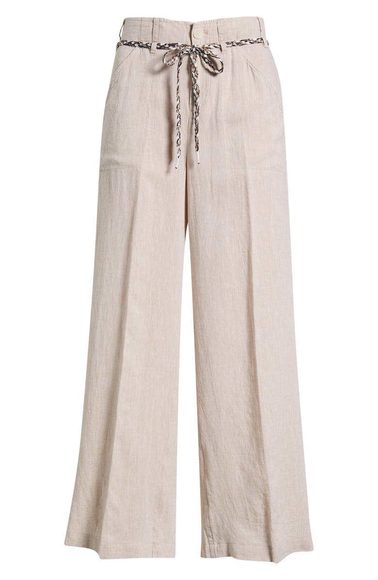 NIC+ZOE Eliot Linen Blend Ankle Wide Leg Pants, Alternate, color, Neutral Mix