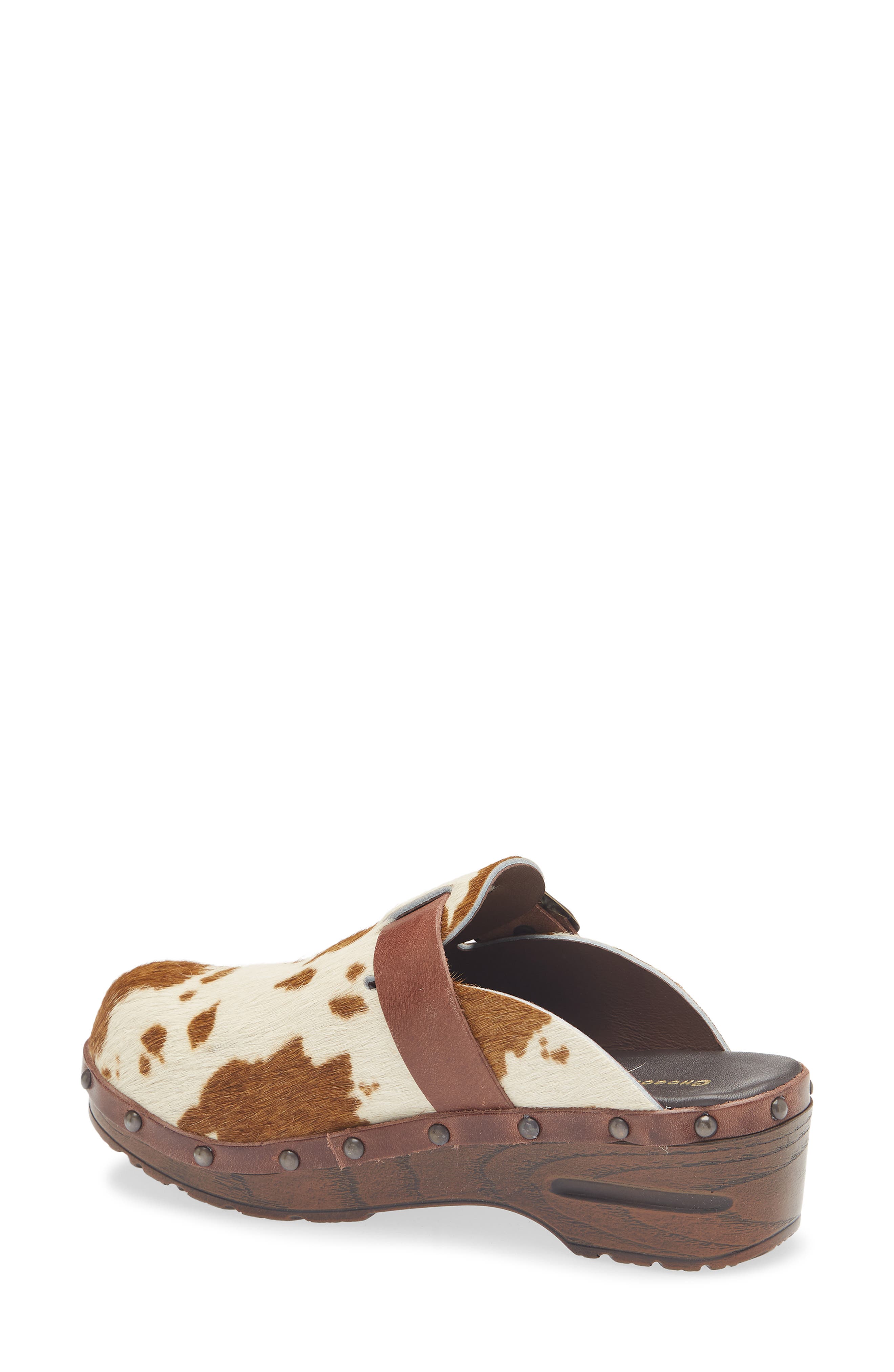 Chocolat Blu Yuna Genuine Calf Hair Clog, Alternate, color, Cow Print Calf Hair