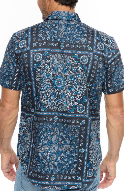 Robert Graham Tifton Print Short Sleeve Shirt In Indigo