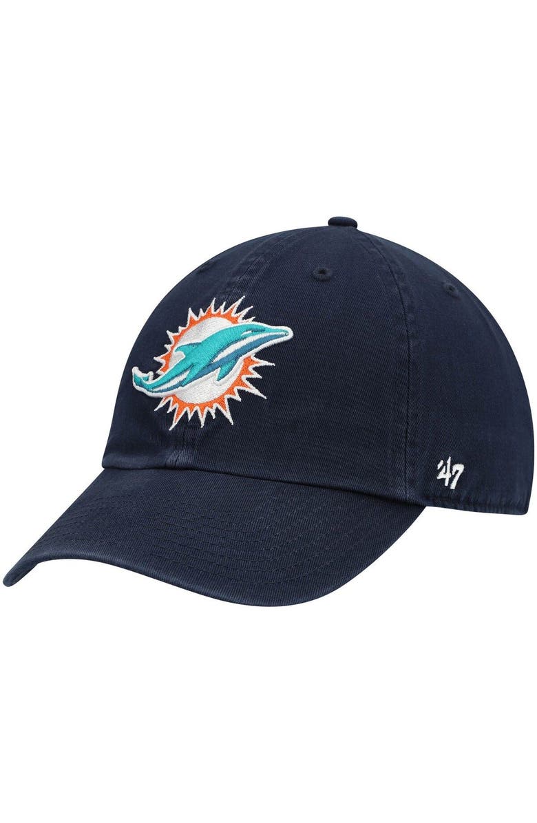 '47 Men's '47 Navy Miami Dolphins Clean Up Alternate Adjustable Hat, Main, color, Navy