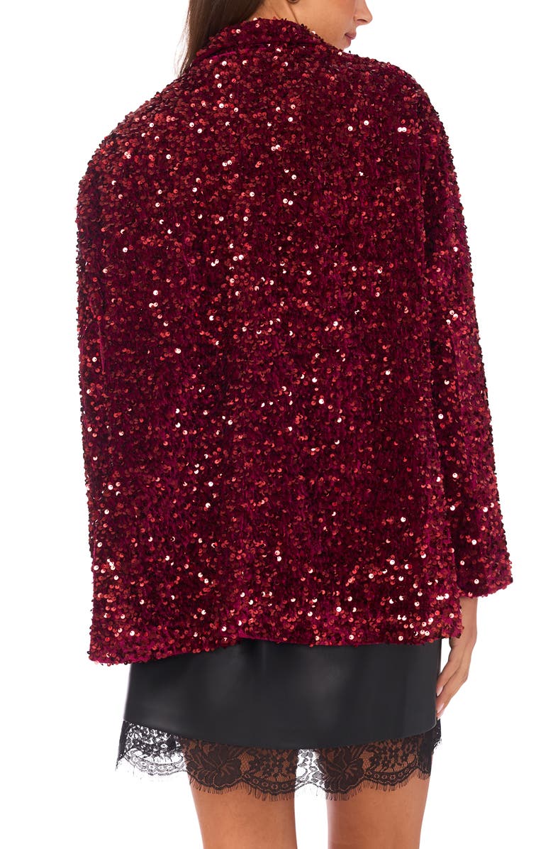 Vince Camuto Sequin Relaxed Blazer, Alternate, color, Crimson