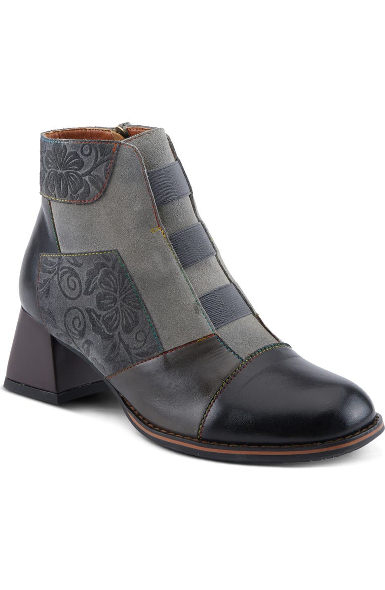 L'Artiste by Spring Step Copine Cap Toe Bootie, Main, color, Black Multi