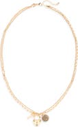 NORDSTROM RACK Keepsake Charm Cluster Layered Necklace