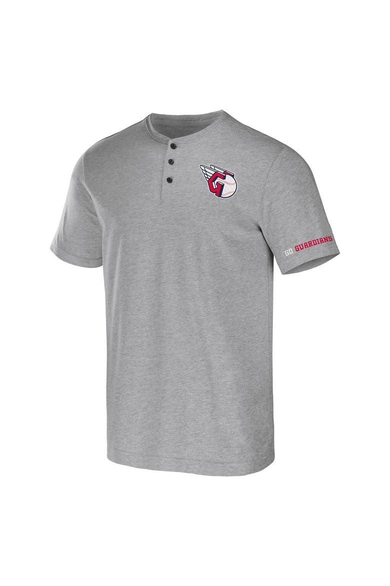 Men's Darius Rucker Collection by Fanatics Heather Gray Cleveland Guardians Henley T-Shirt, Alternate, color, Heather Gray