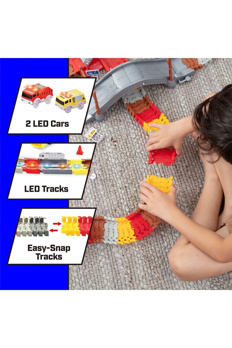 Snap Trax Construction Set Race Tracks and LED Toy Cars, Alternate, color, Multi Color