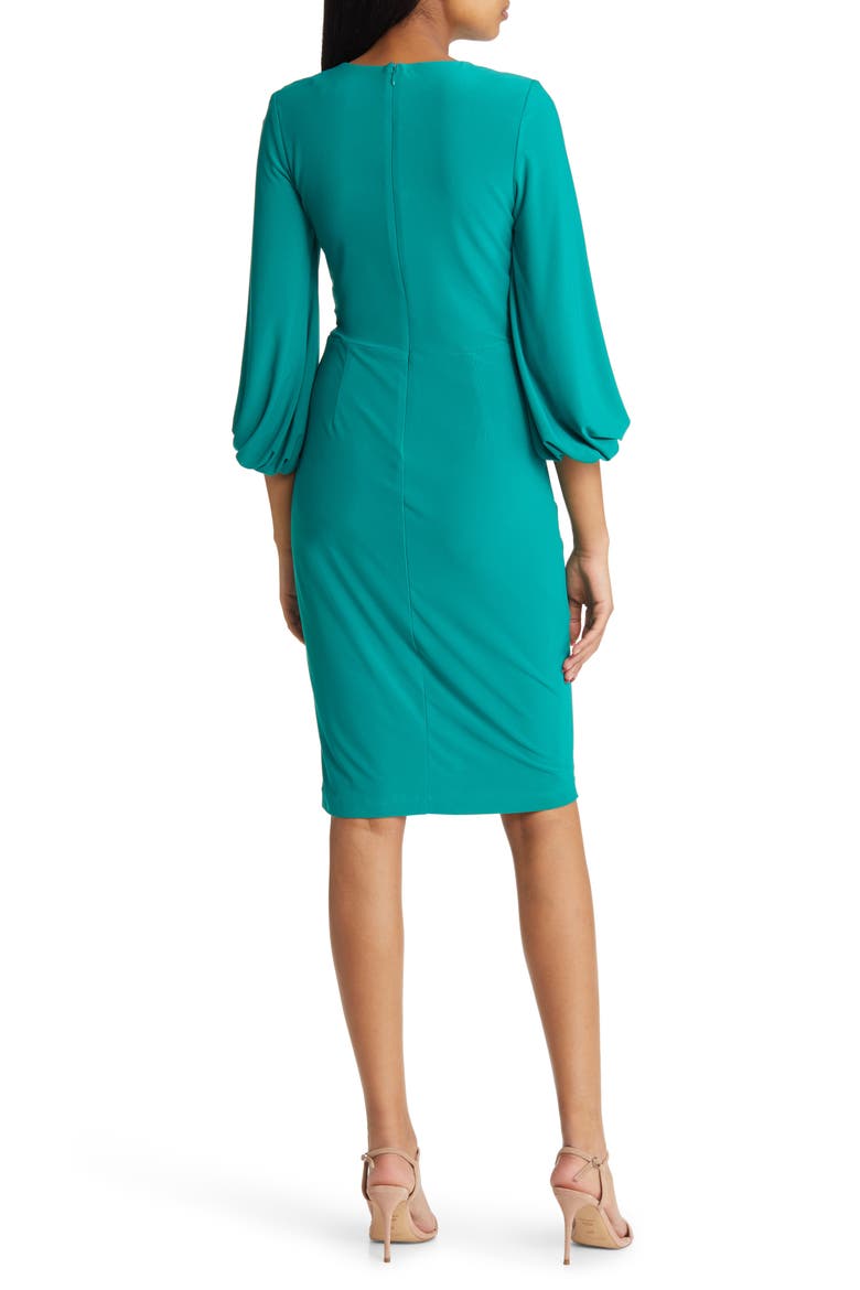 Wrap Look Long Sleeve Dress, Alternate, color, GREEN