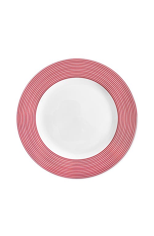 Caskata Newport Crimson Stripe Rimmed Dinner Plate In Red