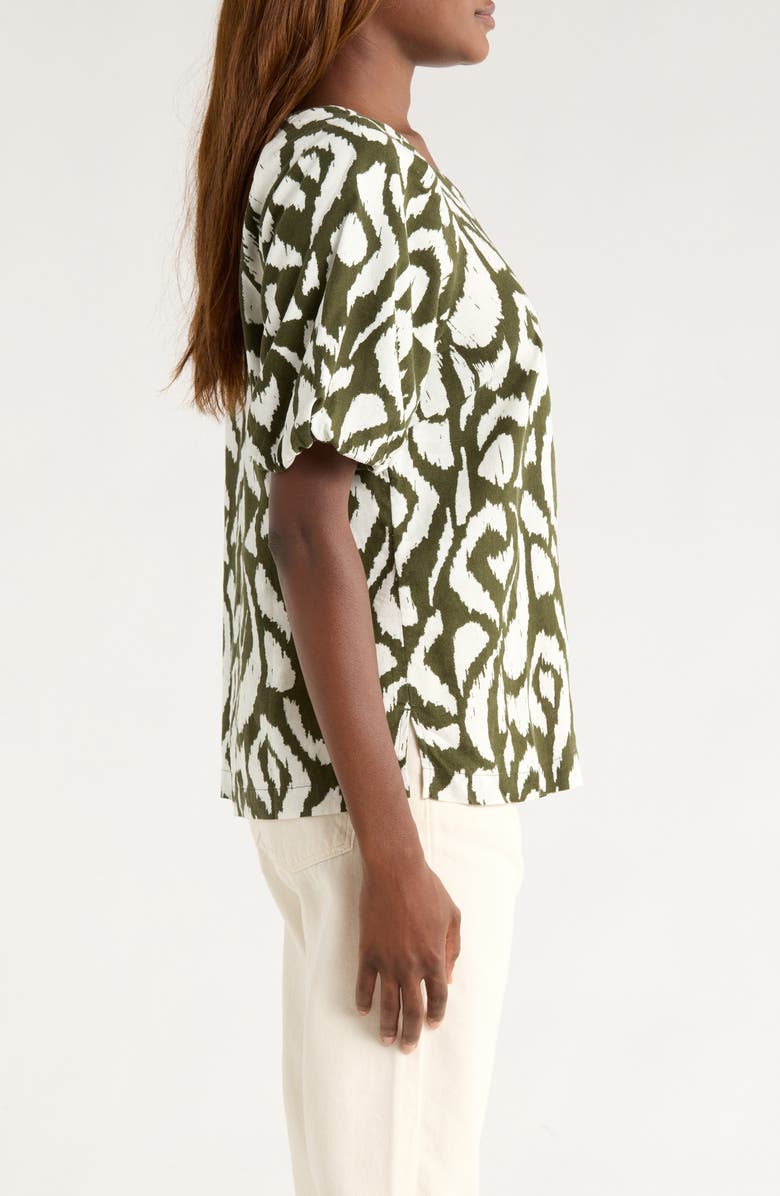 Tommy Bahama Inlet Ikat Print Linen Blend Top, Alternate, color, Palm Verde