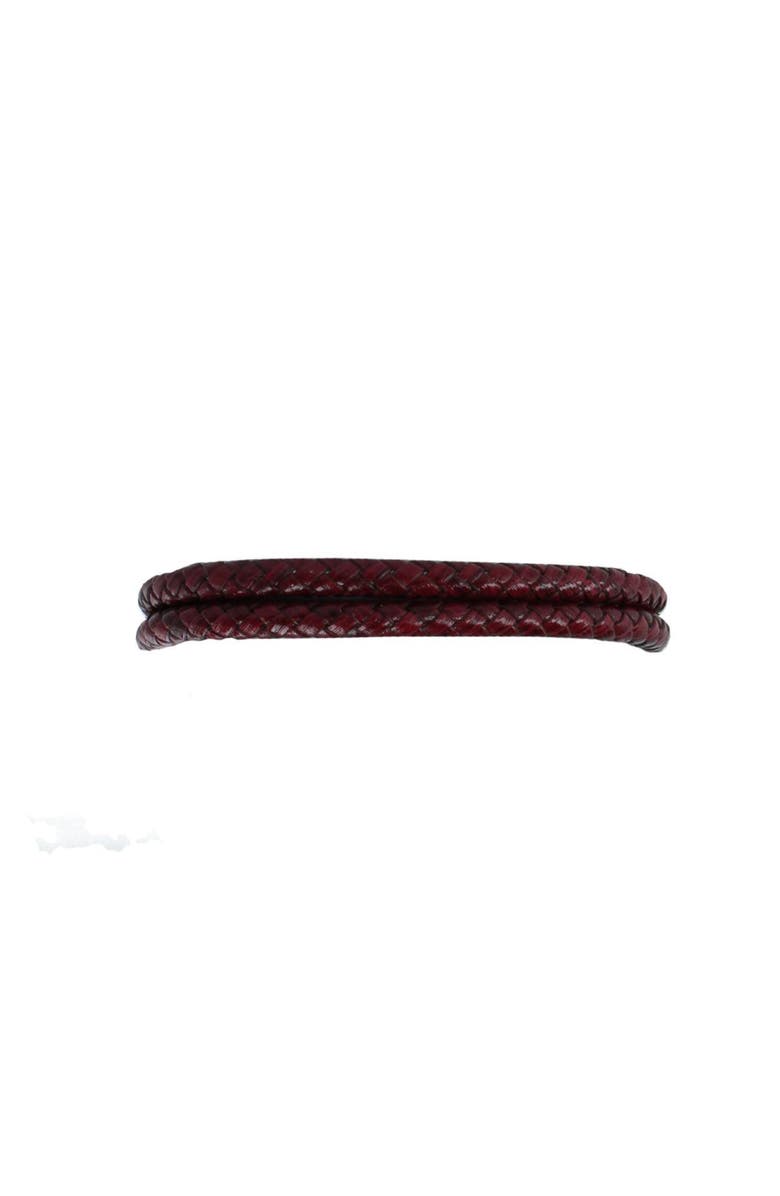 Trafalgar Caleb's Crimson Braided Leather Secure Clasp Bracelet, Alternate, color, Crimson Red