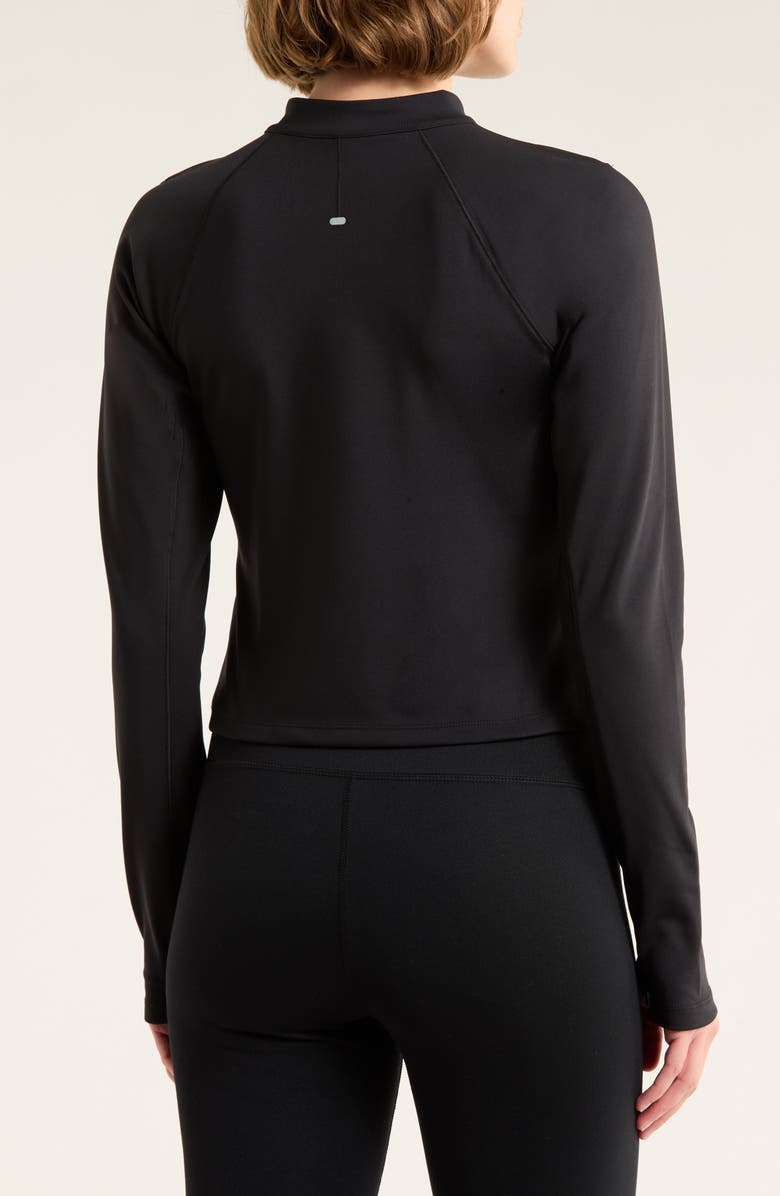 LAYER 8 Power Heat Base Layer Long Sleeve Crop Pullover, Alternate, color, Rich Black