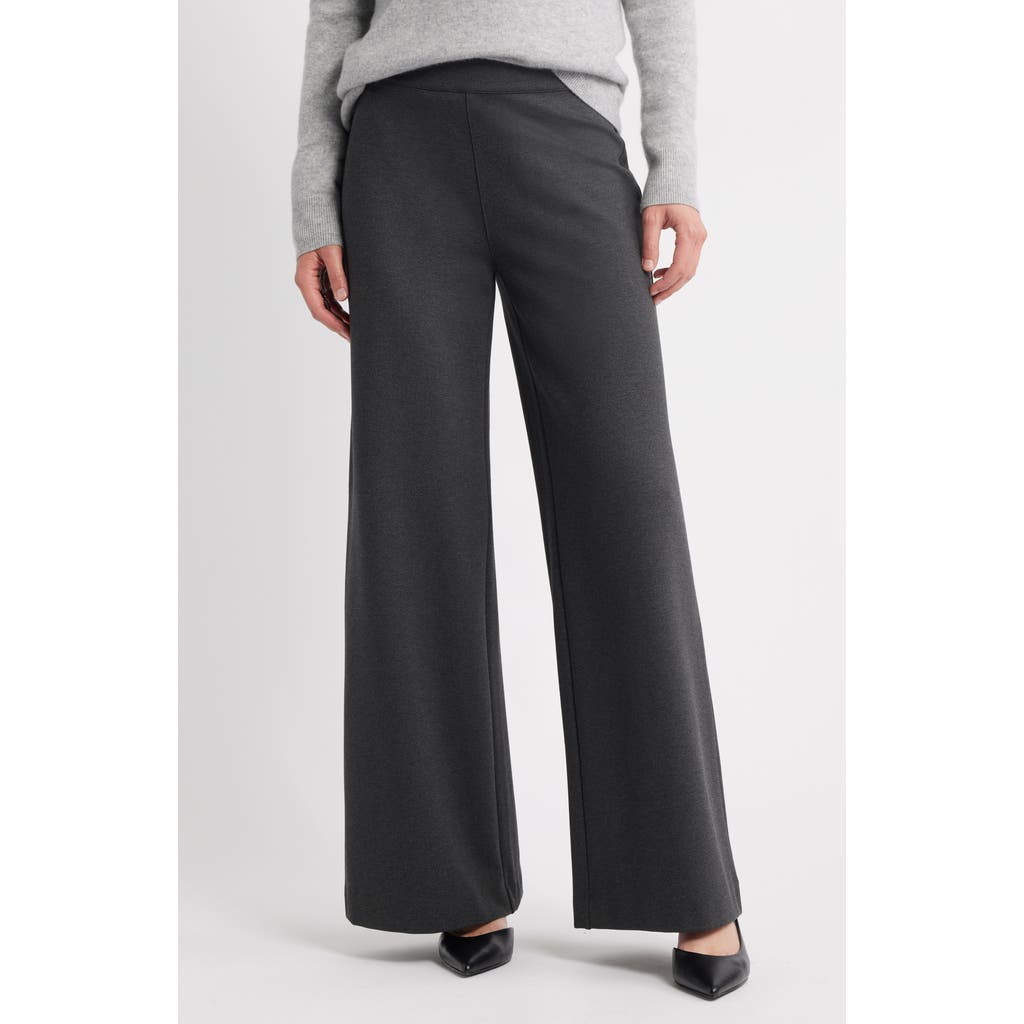Caslonr Caslon(r) High Waist Wide Leg Ponte Pants In Gray