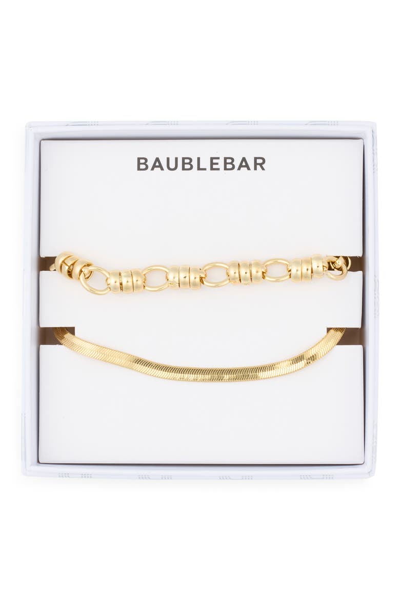 Set of 2 Lover Bracelets, Main, color, GOLD