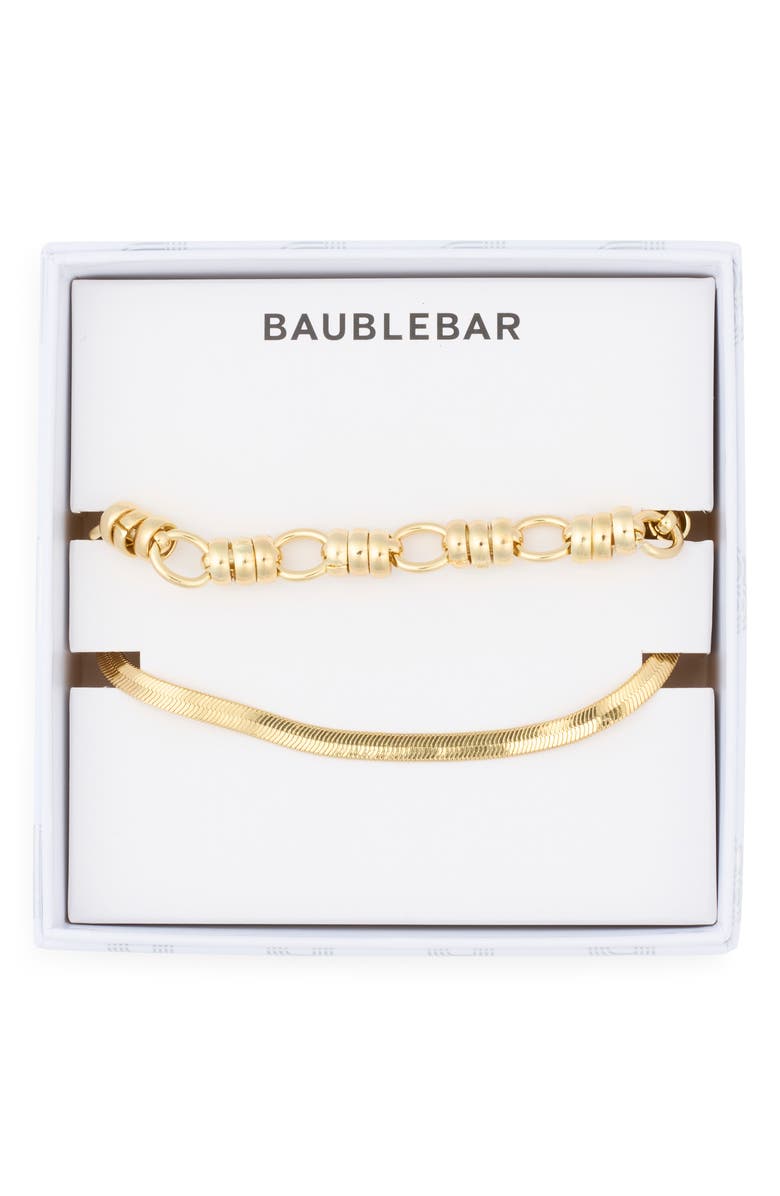 BaubleBar Set of 2 Lover Bracelets, Main, color, Gold