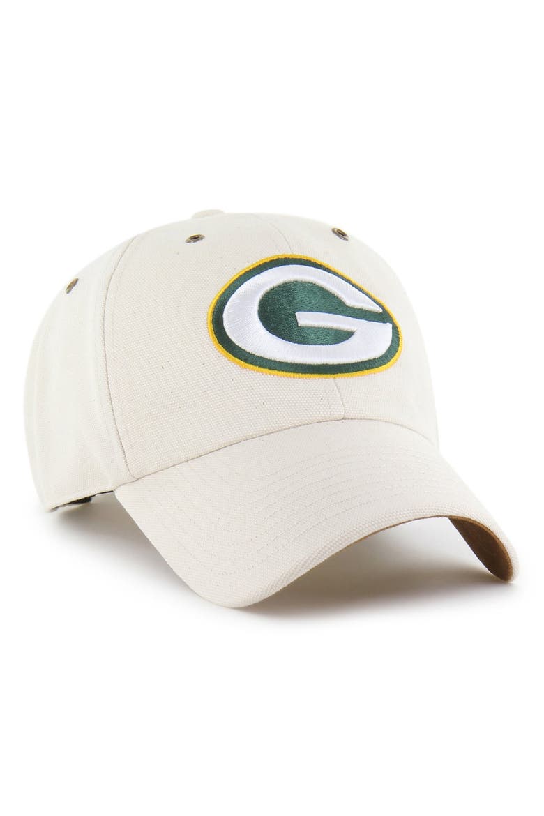 Men's Carhartt x '47 Natural Green Bay Packers Undyed Clean Up Adjustable Hat, Alternate, color, Natural