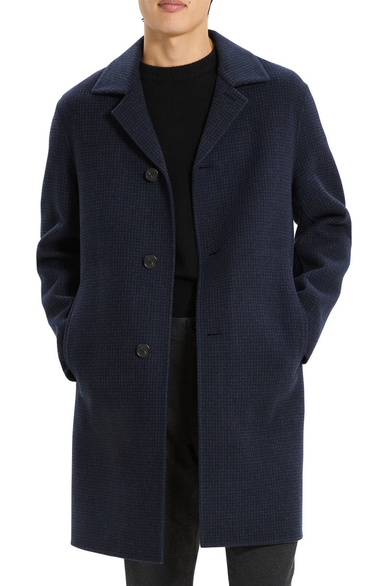 Theory Double Face Wool & Cashmere Topcoat, Main, color, Baltic Multi - Zci