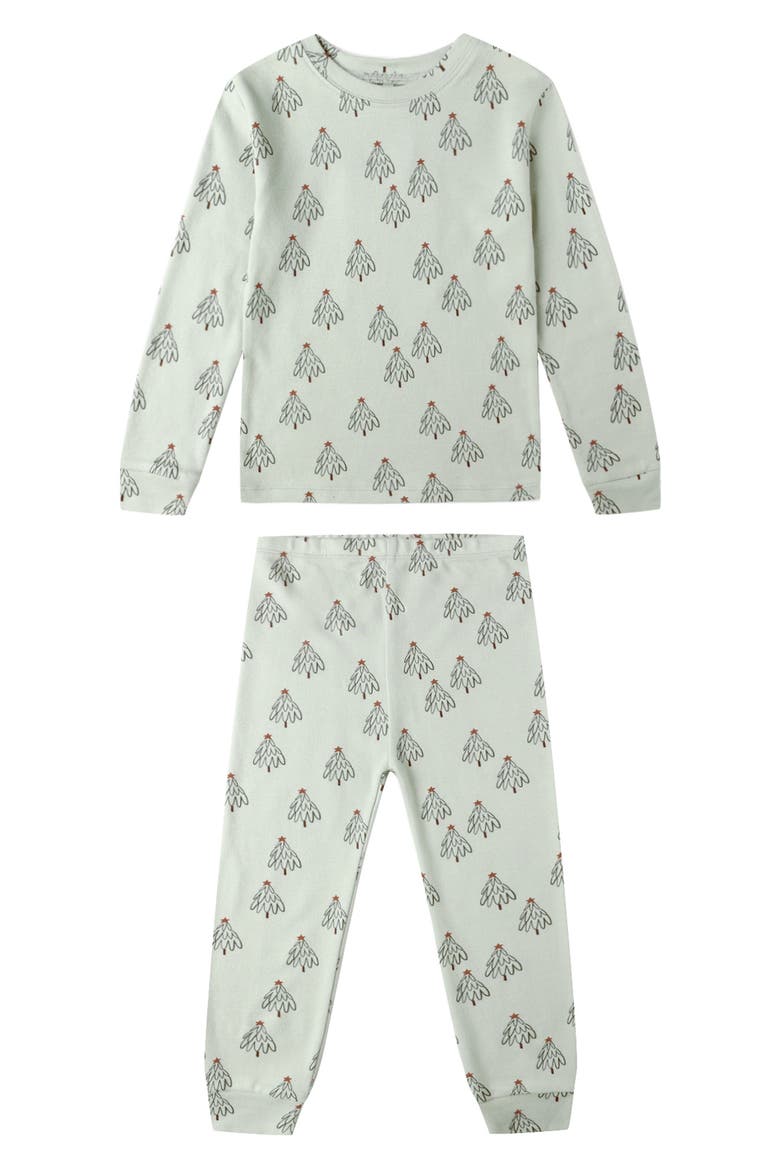 Organic Cotton Pajama Set, Main, color, TREES