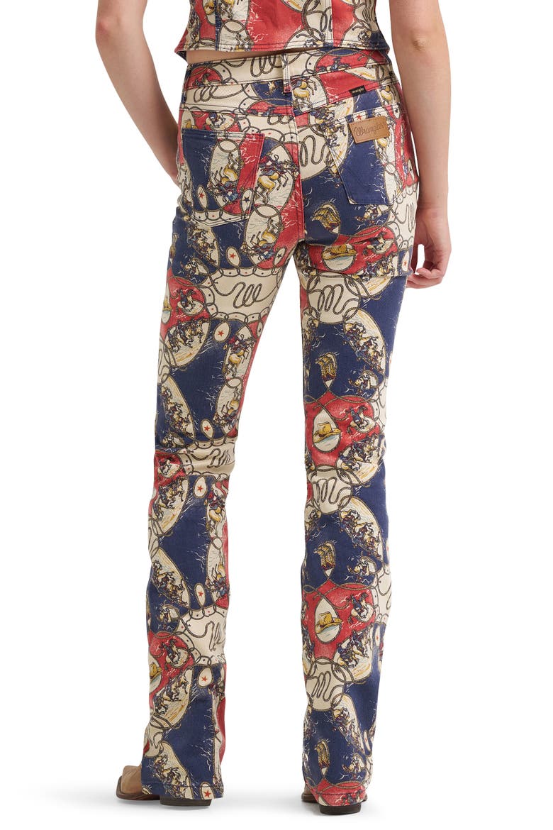 Rodeo Print High Waist Bootcut Jeans, Alternate, color, RODEO ROUNDUP