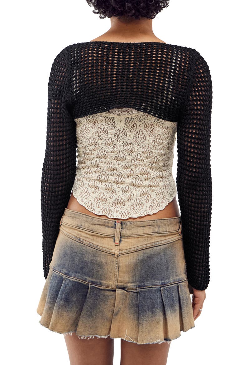 Lattic Shrug, Alternate, color, BLACK